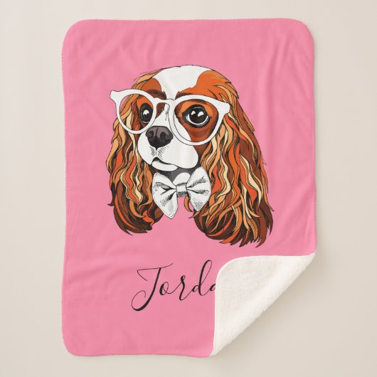 Unbekümmertes Königcharles Spaniel-Porträt | Sherpadecke (Vorderseite)