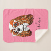 Unbekümmertes Königcharles Spaniel-Porträt | Sherpadecke (Vorderseite (Horizontal))