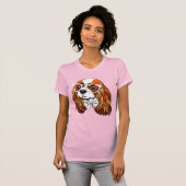 Unbekümmertes Königcharles Spaniel-Porträt T-Shirt (Vorne ganz)