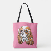 Unbekümmertes Königcharles Spaniel-Porträt Tasche (Rückseite)