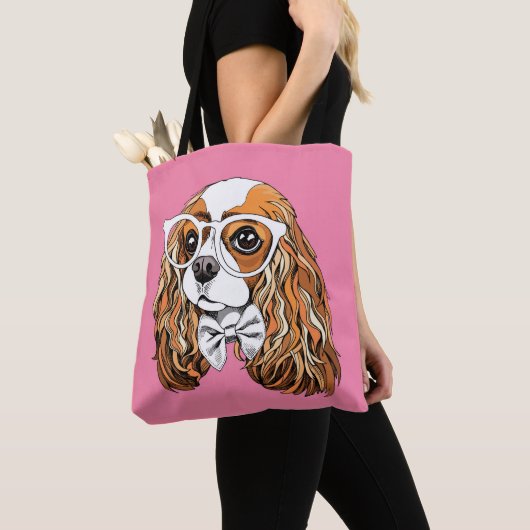 Unbekümmertes Königcharles Spaniel-Porträt Tasche (Von Nahem)