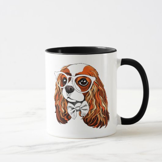 Unbekümmertes Königcharles Spaniel-Porträt Tasse (Rechts)