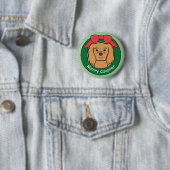 Unbekümmertes Königcharles Spaniel-Weihnachten Button (Beispiel)