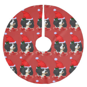 Unbekümmertes Königcharles Spaniel-Weihnachten Polyester Weihnachtsbaumdecke