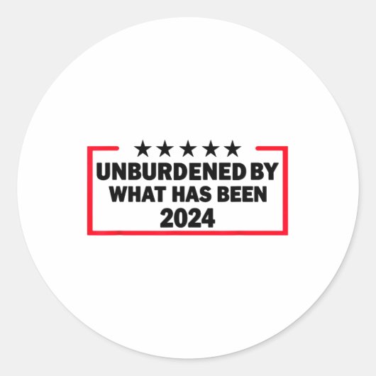 Unbelastet durch den Sieg Trumps 2024 Runder Aufkleber (Vorderseite)