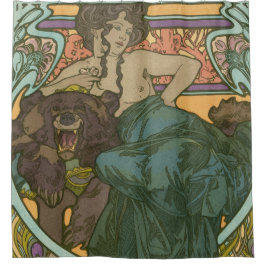 Unbenannt nach Alphonse Mucha (1902) Duschvorhang