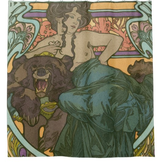 Unbenannt nach Alphonse Mucha (1902) Duschvorhang (Vorderseite)