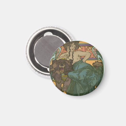 Unbenannt nach Alphonse Mucha (1902) Magnet (Vorderseite/Rückseite)