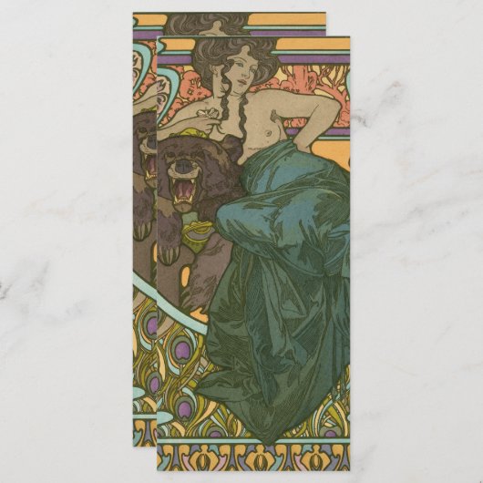 Unbenannt nach Alphonse Mucha (1902) Menükarte (Vorne/Hinten)