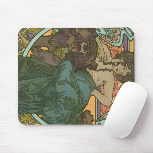 Unbenannt nach Alphonse Mucha (1902) Mousepad (Mit Mouse)