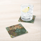 Unbenannt nach Alphonse Mucha (1902) Rechteckiger Pappuntersetzer (Vor Ort)