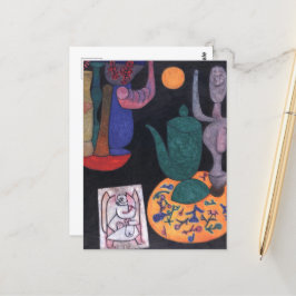 Unbenannt (Stillleben) von Paul Klee, Abstrakte Ku Postkarte
