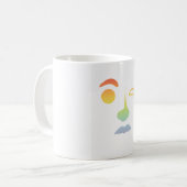 Unbenanntes abstraktes Gesicht: Regenbogen Kaffeetasse (Vorderseite Links)