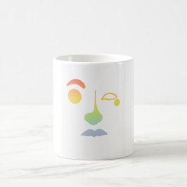Unbenanntes abstraktes Gesicht: Regenbogen Kaffeetasse