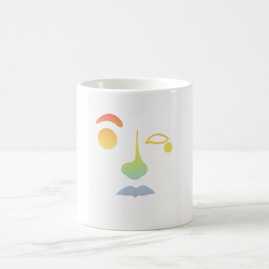 Unbenanntes abstraktes Gesicht: Regenbogen Kaffeetasse (Mittel)