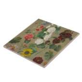 Unberechtigt (Blumen) (Öl an Bord) Fliese (Seite)