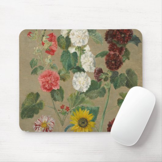 Unberechtigt (Blumen) (Öl an Bord) Mousepad (Mit Mouse)