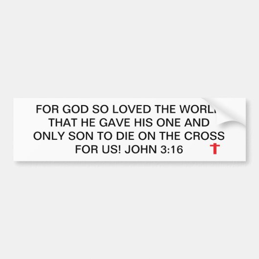 Unberechtigt, DENN GOTT LIEBTE SO die DIESE WELT Autoaufkleber (Vorne)