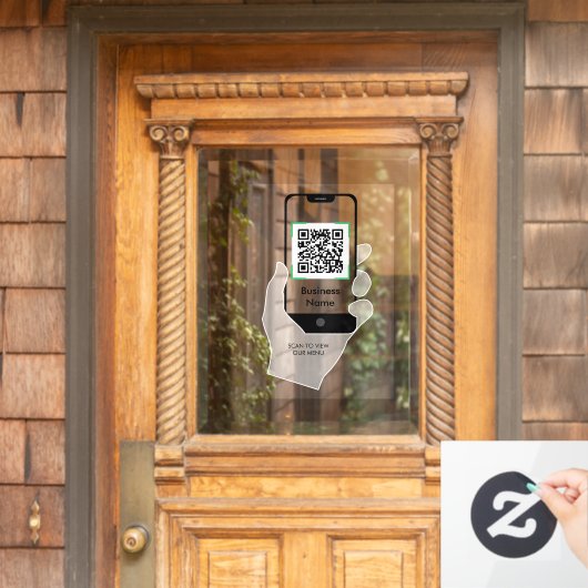 Unberührte QR Code Restaurant Kaffeekarte Fensteraufkleber (Haustür)