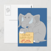 Unbeschäftigte Circus Elephant Postkarte (Vorne/Hinten)