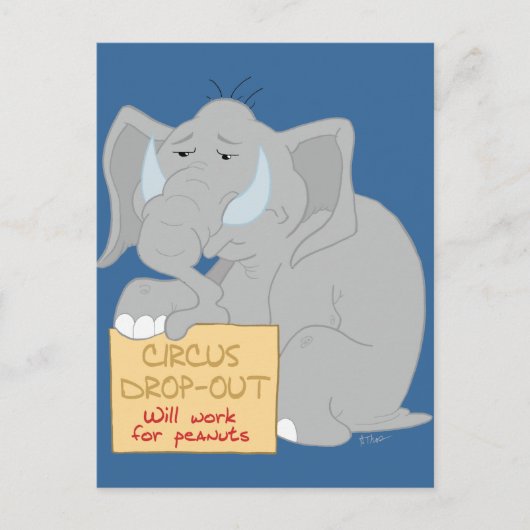 Unbeschäftigte Circus Elephant Postkarte (Vorderseite)