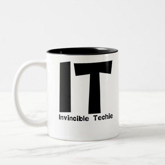 Unbesiegbare Techie Computer-Informationstechnolog Zweifarbige Tasse (Links)