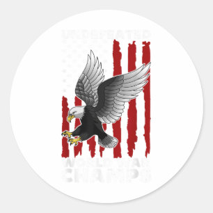 Unbesiegte Weltkriegsmeister 4. Juli Amerikaner - Runder Aufkleber