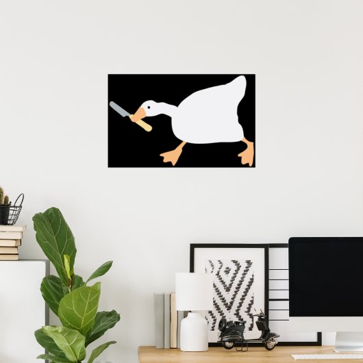 Unbetitelte Gans mit Buttermesser Poster (Heimbüro)