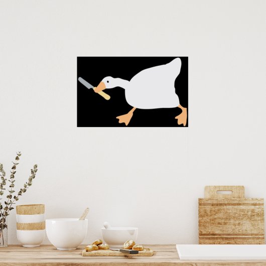 Unbetitelte Gans mit Buttermesser Poster (Küche)