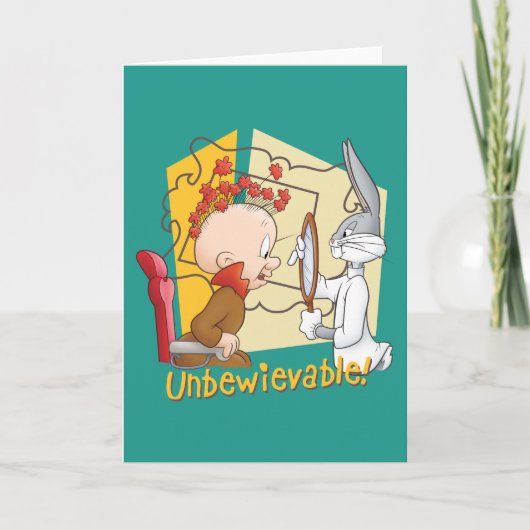 "Unbewievable" Barber BUGS BUNNY™ & Elmer Fudd Karte (Vorderseite)
