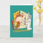"Unbewievable" Barber BUGS BUNNY™ & Elmer Fudd Karte (Gelbe Blume)