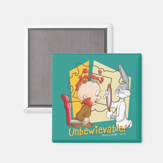 "Unbewievable" Barber BUGS BUNNY™ & Elmer Fudd Magnet (Vorderseite/Rückseite)