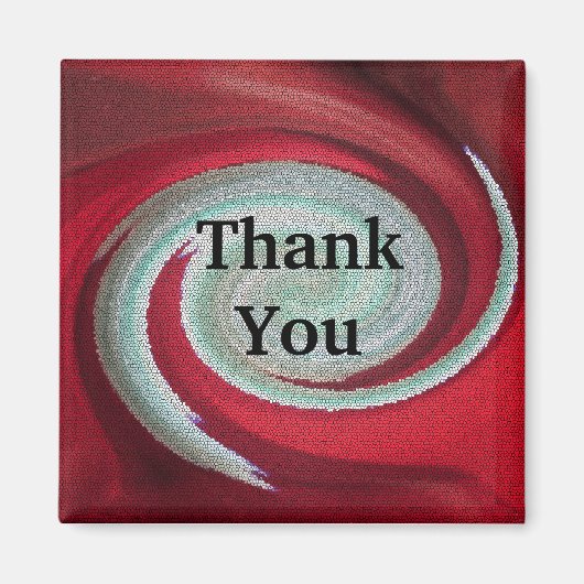 Unbezahlbar Vielen Dank Token Bright Red Swirl Magnet (Vorne)