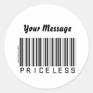 "Unbezahlbarer" Barcode-Aufkleber (personifizieren Runder Aufkleber