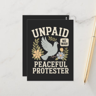 unbezahlter friedlicher Demonstrant Postkarte