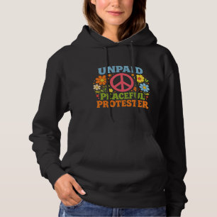 Unbezahlter friedlicher Protestierender Retro-Frie Hoodie