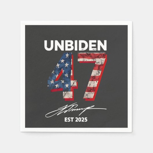 Unbiden 47 Trump Est. Juli 2025 Serviette (Vorderseite)