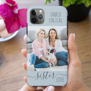 Unbiologisches Sister-Liebe Dusty Blue Custom Foto Case-Mate iPhone Hülle