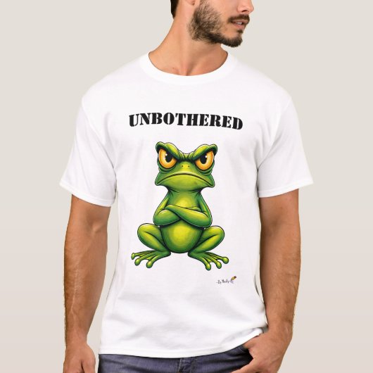 Unbothered Funny Grumpy Frog T-Shirt (Vorderseite)