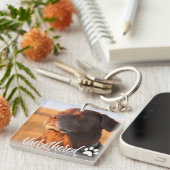 Unbothered Golden Hour Dog – Premium Minimalist Schlüsselanhänger (Vorderseite rechts)