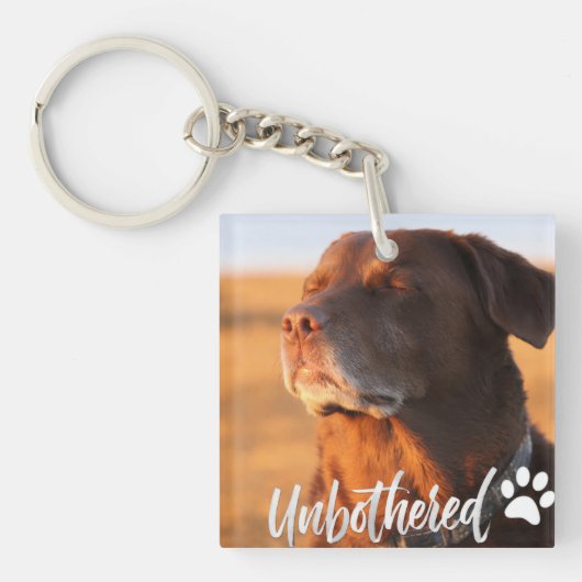 Unbothered Golden Hour Dog – Premium Minimalist Schlüsselanhänger (Vorderseite)