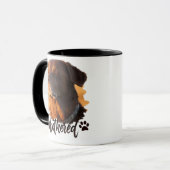 Unbothered Golden Hour Dog – Premium Minimalist  Tasse (Vorderseite Links)