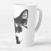 Unbothered – Ink Style Cat Milchtasse (Rechte Ecke)