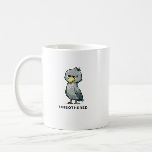 Unbothered Shoebill Bird Minimalist Funny Design Kaffeetasse (Links)