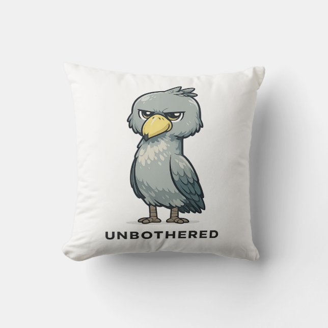 Unbothered Shoebill Bird Minimalist Funny Design Kissen (Vorderseite)