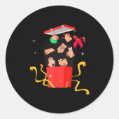 Unboxing Blind Box Capybara Pyjama Ugly Christmas  Runder Aufkleber (Vorderseite)