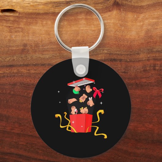 Unboxing Blind Box Capybara Pyjama Ugly Christmas  Schlüsselanhänger (Vorderseite)