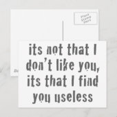 Unbrauchbar Postkarte (Vorne/Hinten)