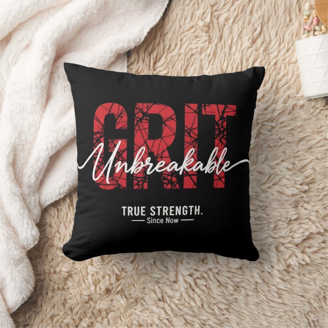 Unbreakable Grit Motivational Quote Art  Kissen (Decke)