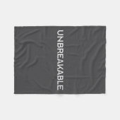 Unbreakable Insrational Motivational Saying  Fleecedecke (Vorderseite (Horizontal))
